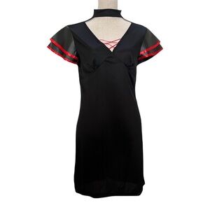 New Dreamgirl Black Costume Dress with Red Trim, size XL, Ninja Cosplay